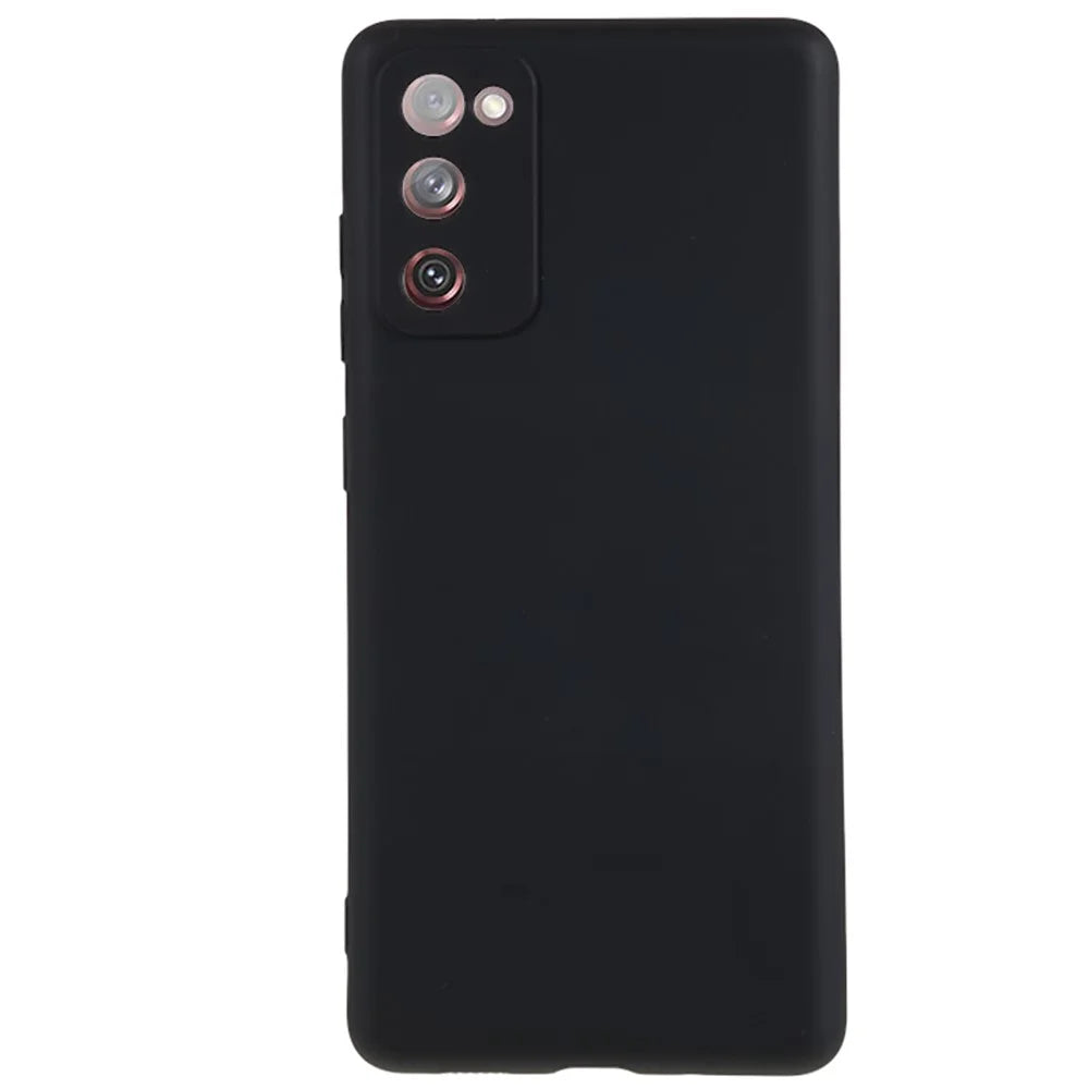 For Samsung Galaxy S20 Lite / S20 FE / S20 FE 5G / S20 FE 2022 Fiber Lining Rubberized TPU Cover Phone Case - Black - 1
