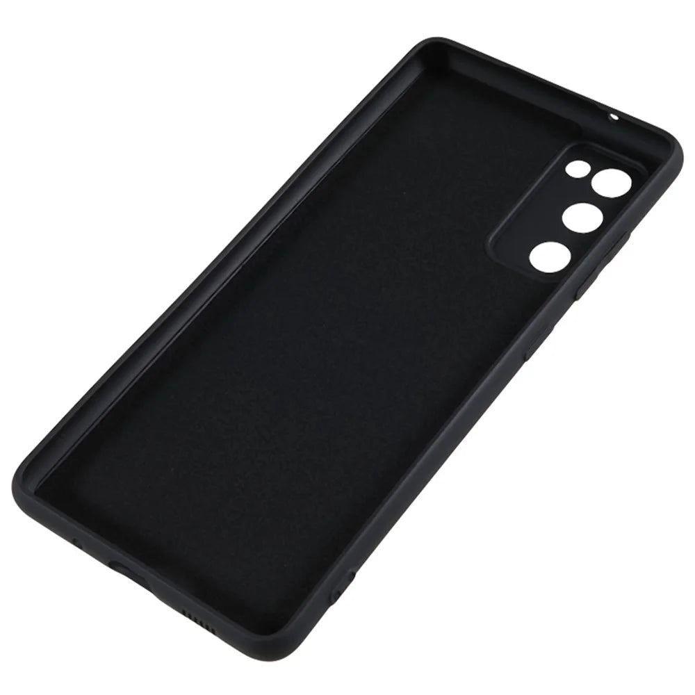 For Samsung Galaxy S20 Lite / S20 FE / S20 FE 5G / S20 FE 2022 Fiber Lining Rubberized TPU Cover Phone Case - Black - 6