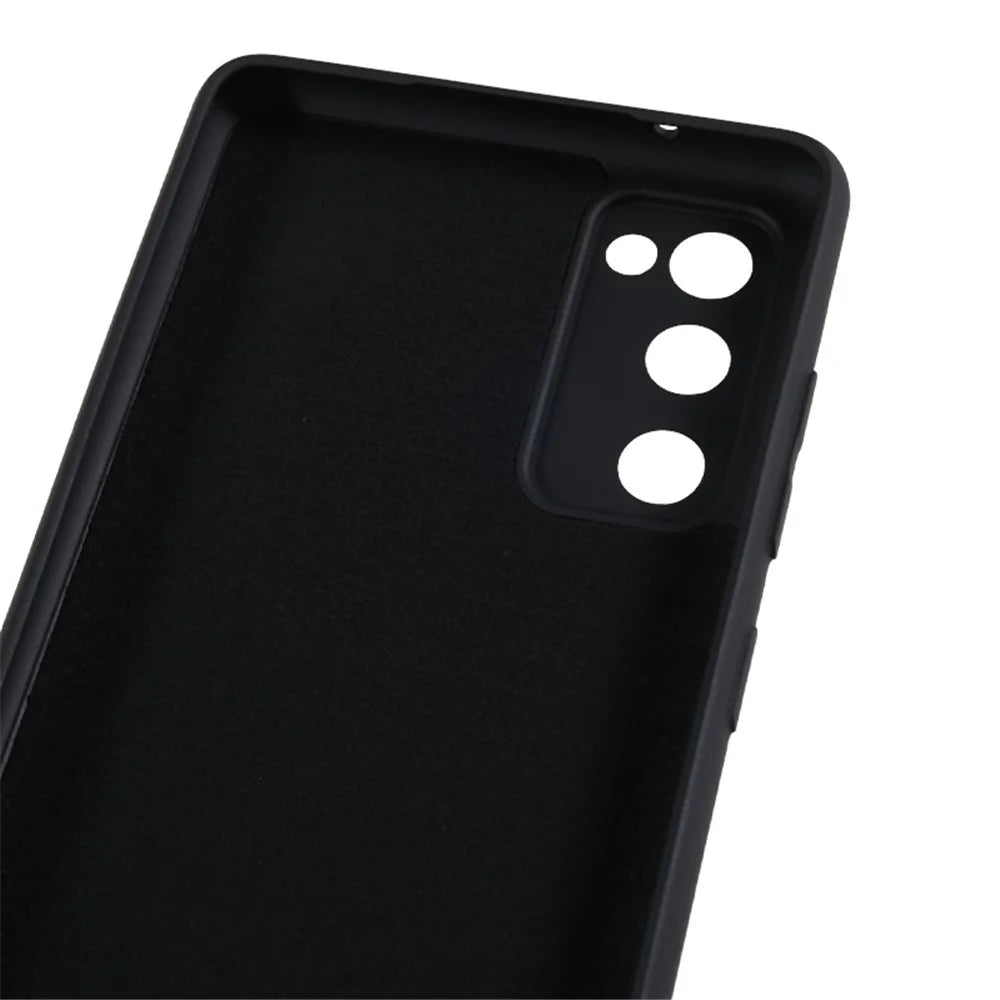 For Samsung Galaxy S20 Lite / S20 FE / S20 FE 5G / S20 FE 2022 Fiber Lining Rubberized TPU Cover Phone Case - Black - 7