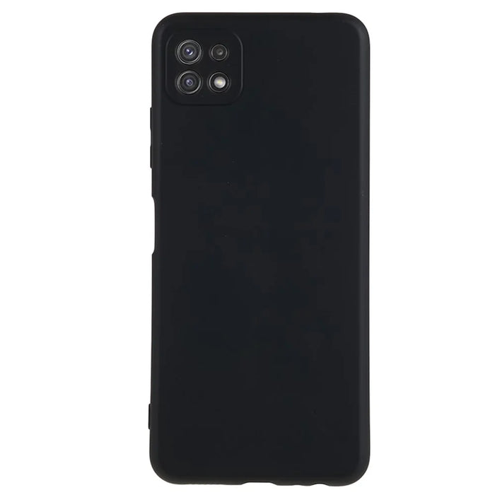For Samsung Galaxy A22 5G (EU Version) Fiber Lining Rubberized TPU Cover Drop Resistant Phone Case - Black - 1