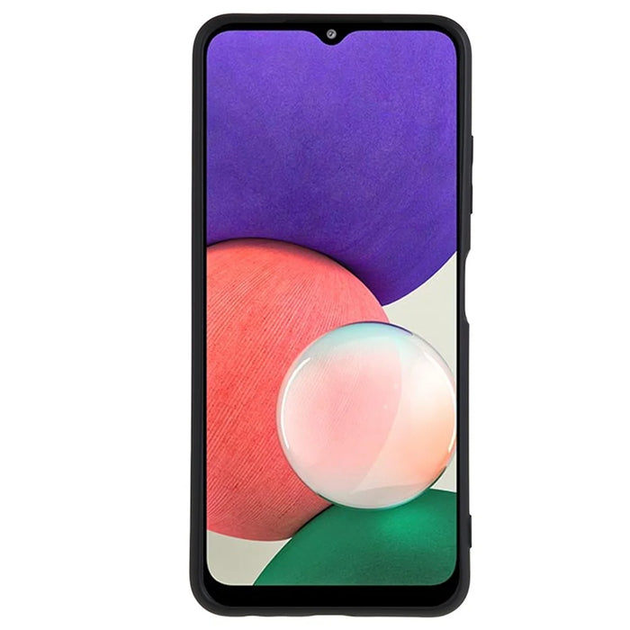 For Samsung Galaxy A22 5G (EU Version) Fiber Lining Rubberized TPU Cover Drop Resistant Phone Case - Black - 2