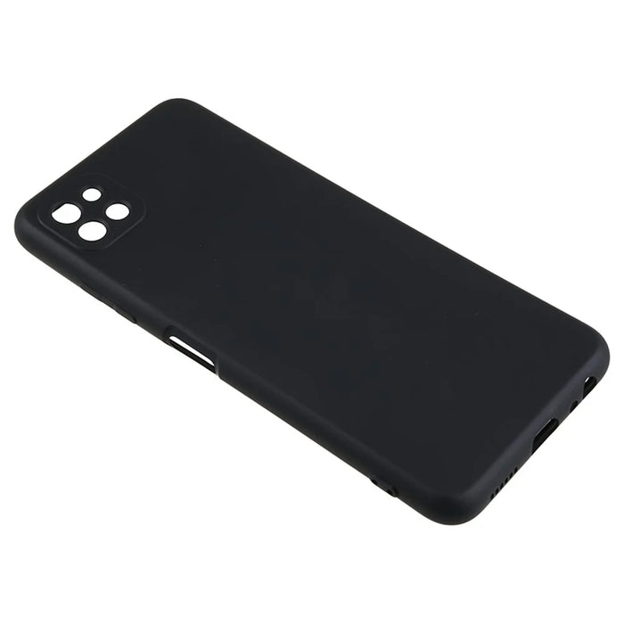 For Samsung Galaxy A22 5G (EU Version) Fiber Lining Rubberized TPU Cover Drop Resistant Phone Case - Black - 4