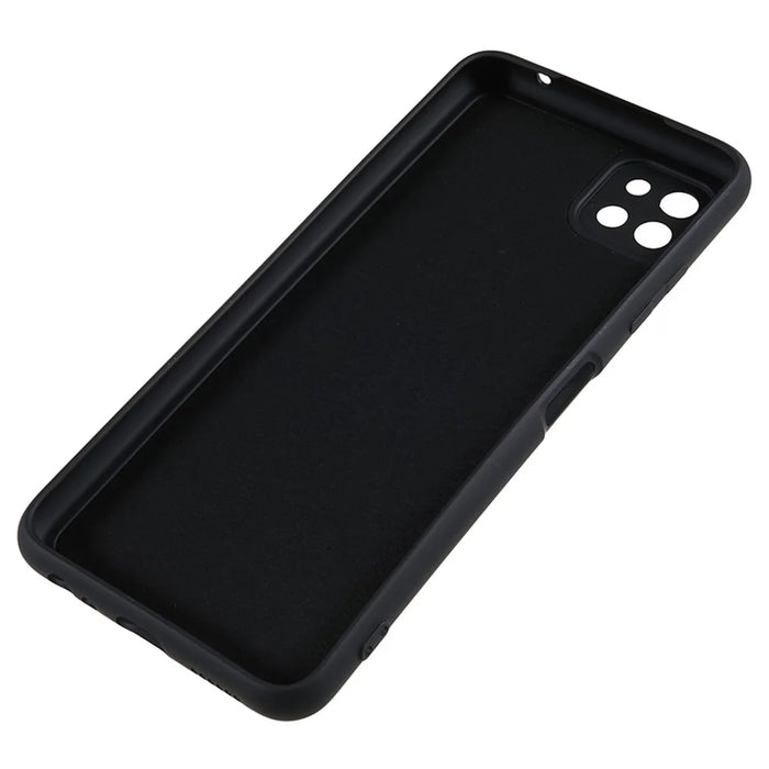 For Samsung Galaxy A22 5G (EU Version) Fiber Lining Rubberized TPU Cover Drop Resistant Phone Case - Black - 5