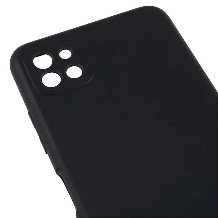For Samsung Galaxy A22 5G (EU Version) Fiber Lining Rubberized TPU Cover Drop Resistant Phone Case - Black - 6