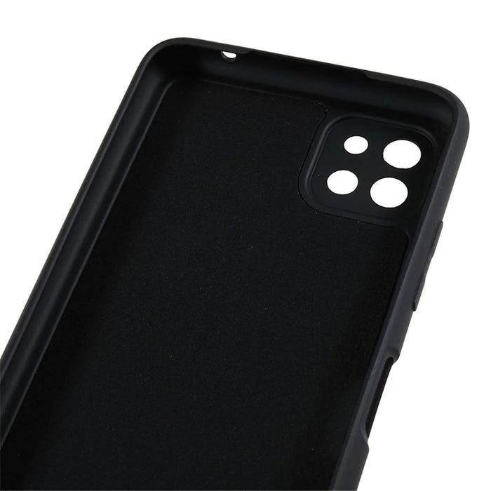 For Samsung Galaxy A22 5G (EU Version) Fiber Lining Rubberized TPU Cover Drop Resistant Phone Case - Black - 7