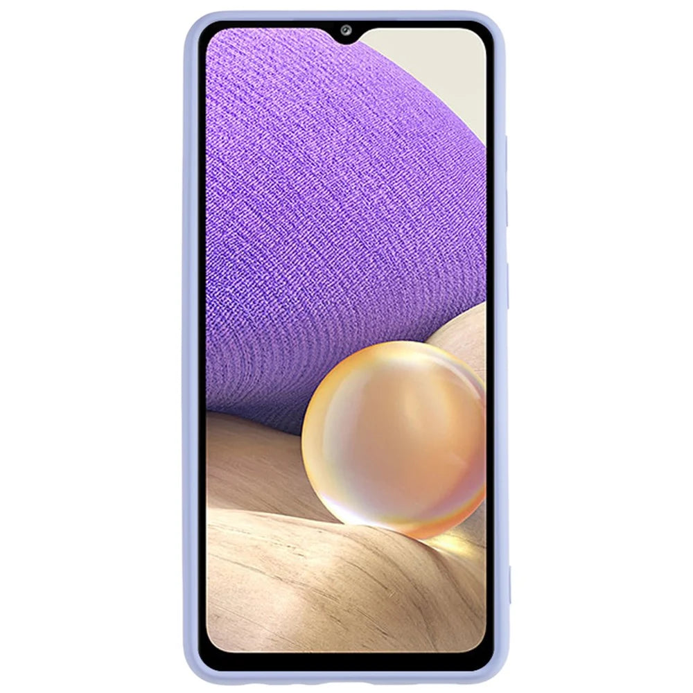 For Samsung Galaxy A32 5G / M32 5G Rubberized Phone Case Fiber Lining Scratch Proof TPU Back Cover - Light Purple - 2