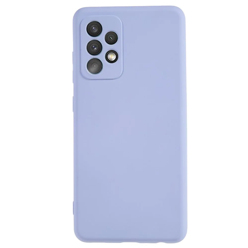 For Samsung Galaxy A52 4G / 5G / A52s 5G Rubberized Phone Case Fiber Lining TPU Back Cover - Light Purple - 1