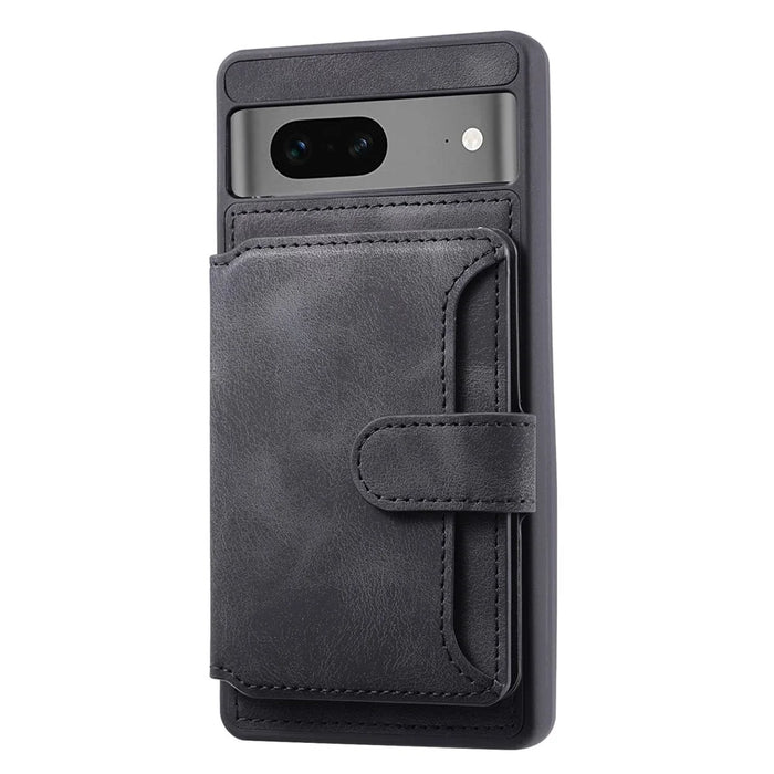For Google Pixel 8 Kickstand RFID Blocking Phone Wallet Case Anti-drop PU Leather Coated TPU Back Cover - Black - 5