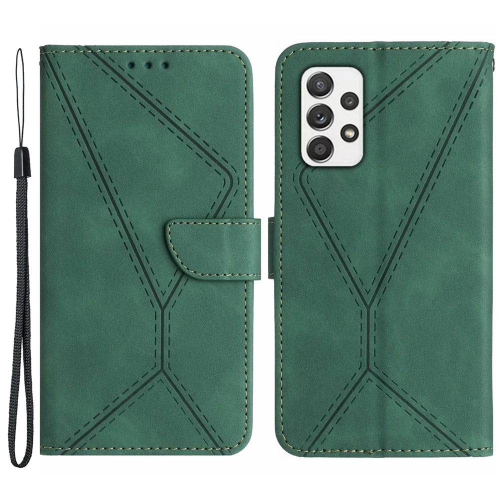For Samsung Galaxy A23 4G / A23 5G (Global Version) / M23 5G / F23 5G / M13 4G Wallet Phone Case HT05 PU Leather Cover - Green - 1