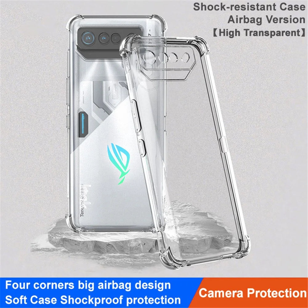 IMAK For Asus ROG Phone 7 5G / Phone 7 Pro / Phone 7 Ultimate 5G Phone Case Airbag Cushion Corner TPU Clear Cover - Transparent - 2