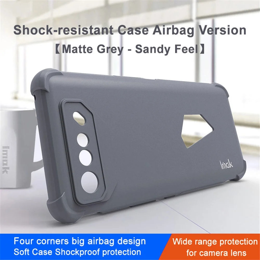 IMAK For Asus ROG Phone 7 5G Matte TPU Phone Case Four Corners Airbag Anti-Scratch Cover - Grey - 2