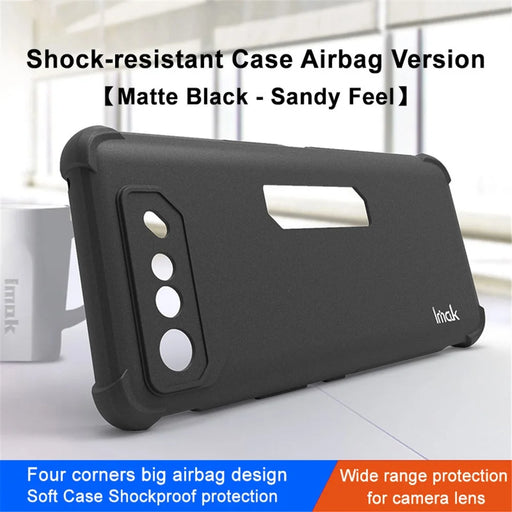 IMAK TPU Phone Case for Asus ROG Phone 7 Pro / Phone 7 Ultimate 5G , Matte Finish Coating Back Protective Cover - Black - 2