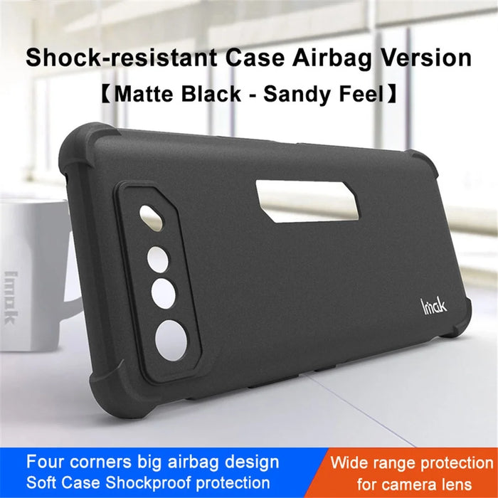 IMAK TPU Phone Case for Asus ROG Phone 7 Pro / Phone 7 Ultimate 5G , Matte Finish Coating Back Protective Cover - Black - 2