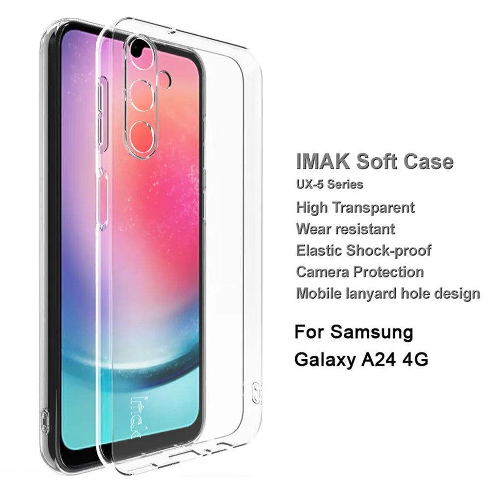 IMAK UX-5 Series TPU Phone Case for Samsung Galaxy A24 4G (162.1 x 77.6 x 8.3mm) , Anti-drop Clear Cell Phone Cover Shell - 2