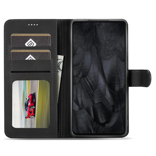 LC.IMEEKE For Google Pixel 8 Pro PU Leather Wallet Phone Case Calf Texture Stand Flip Cover - Black - 2