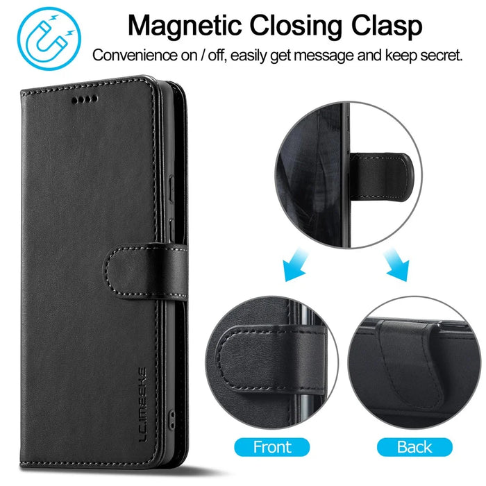 LC.IMEEKE For Google Pixel 8 Pro PU Leather Wallet Phone Case Calf Texture Stand Flip Cover - Black - 7