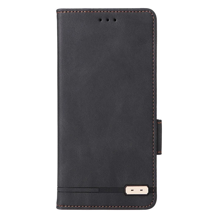 Protector Shell  for Nokia C32 Phone Case Hardware Decor PU Leather Wallet Stand Cover - Black - 4