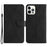 HT05 For iPhone 13 Pro 6.1 inch Skin-touch Fully Wrapped Phone Case PU Leather Wallet Cover with Strap - Black - 1