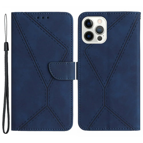 HT05 Phone Flip Case for iPhone 14 Pro Magnetic Clasp Wallet Shell Skin-touch PU Leather Cover - Blue - 1