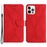 HT05 For iPhone 14 Pro Max Skin-touch Phone Flip Case Magnetic Clasp PU Leather Cover Wallet Shell - Red - 1