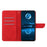 HT05 For iPhone 14 Pro Max Skin-touch Phone Flip Case Magnetic Clasp PU Leather Cover Wallet Shell - Red - 2