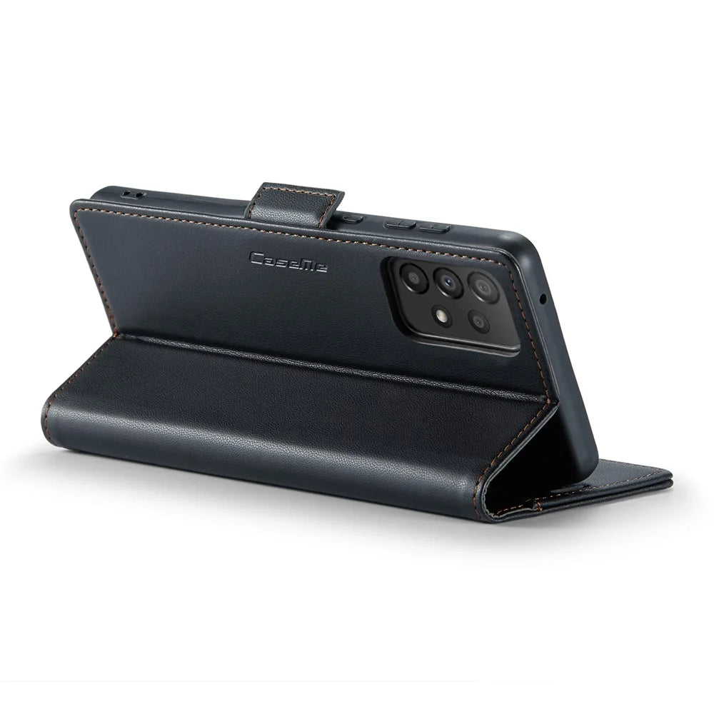 For Samsung Galaxy A33 5G Leather Case CASEME 023 RFID Blocking 3 Card Slot Mobile Cover - Black - 4