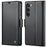 For Samsung Galaxy S23 Leather Case CASEME 023 RFID Blocking 3 Card Slot Mobile Cover - Black - 1