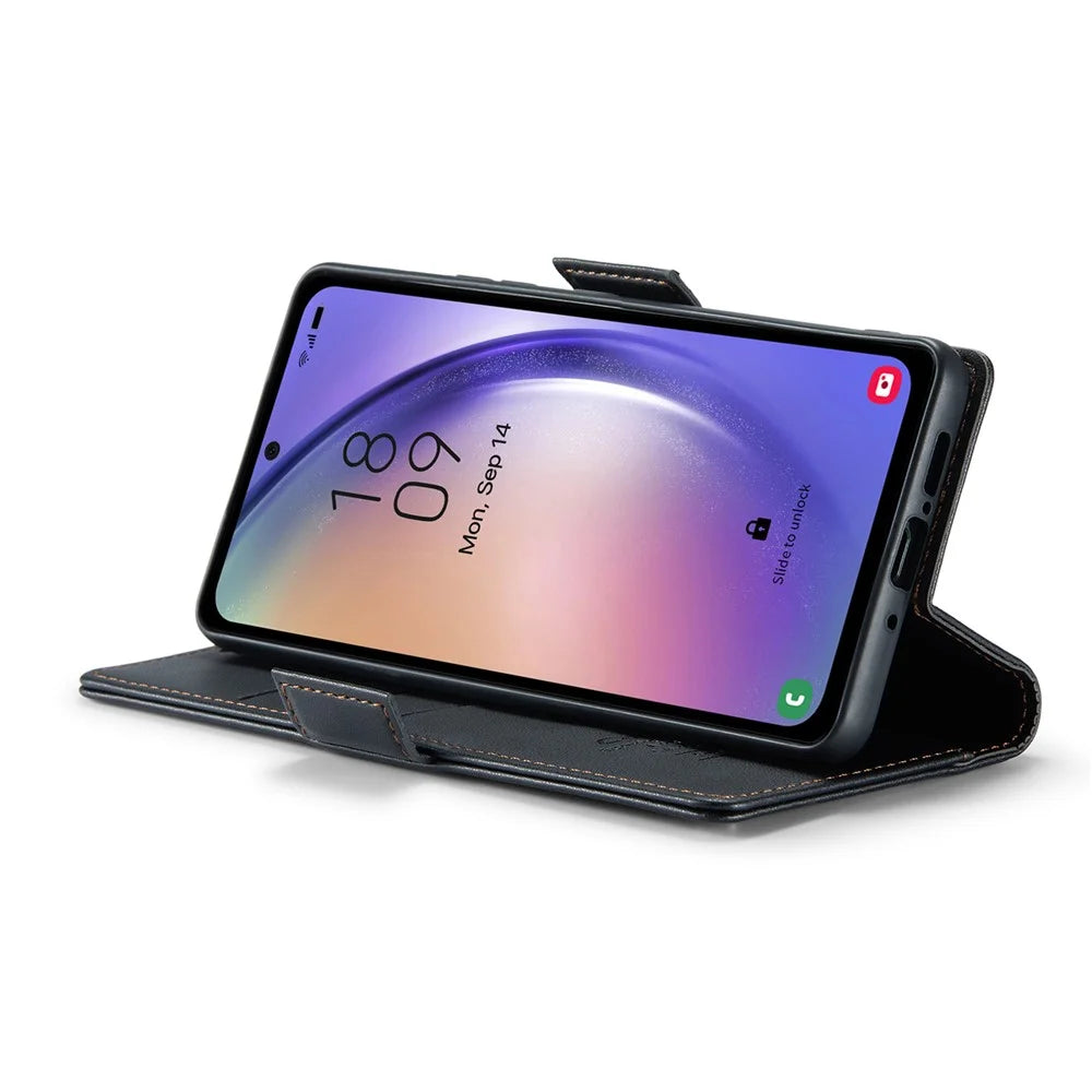 For Samsung Galaxy A54 5G Leather Case CASEME 023 RFID Blocking 3 Card Slot Mobile Cover - Black - 3