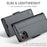 For iPhone 14 Leather Case CASEME 023 RFID Blocking 3 Card Slot Mobile Cover - Black - 5