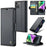 For iPhone 14 Plus Leather Case CASEME 023 RFID Blocking 3 Card Slot Mobile Cover - Black - 1
