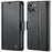 For iPhone 13 Leather Case CASEME 023 RFID Blocking 3 Card Slot Mobile Cover - Black - 1