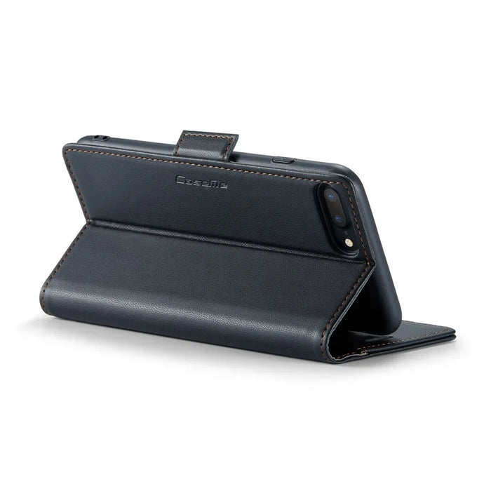 For iPhone 6 Plus / 6s Plus / 7 Plus / 8 Plus Leather Case CASEME 023 RFID Blocking 3 Card Slot Mobile Cover - Black - 4