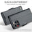 For iPhone 13 Pro Leather Case CASEME 023 RFID Blocking 3 Card Slot Mobile Cover - Black - 5