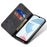 For Realme C55 4G PU Leather Case Stand Wallet Jeans Cloth Texture Cell Phone Cover - Black - 2