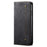 For Realme C55 4G PU Leather Case Stand Wallet Jeans Cloth Texture Cell Phone Cover - Black - 7