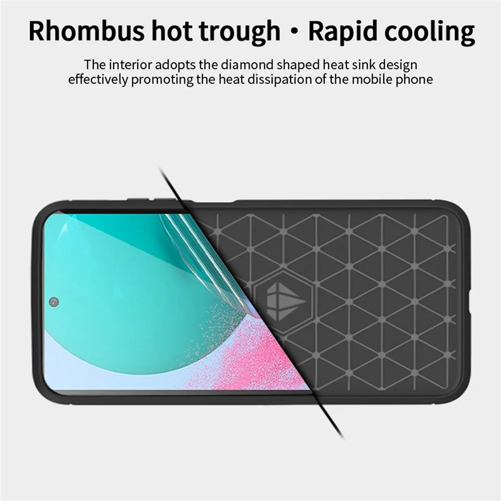 MOFI JK TPU Series-1 for Samsung Galaxy M54 5G / F54 5G Flexible TPU Cover Carbon Fiber Brushed Phone Shell - Black - 7