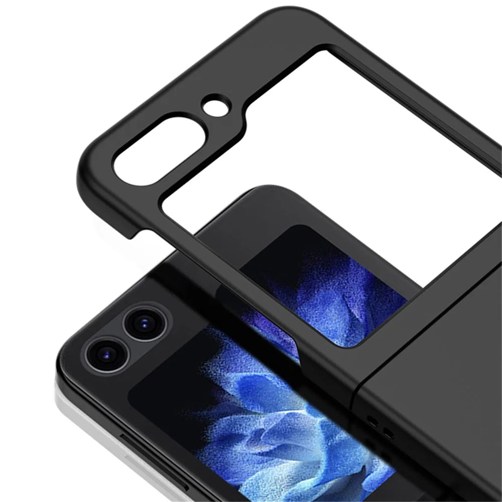 Skin-touch Phone Case for Samsung Galaxy Z Flip5 5G Hinge Protection Hard PC Phone Cover - Black - 3