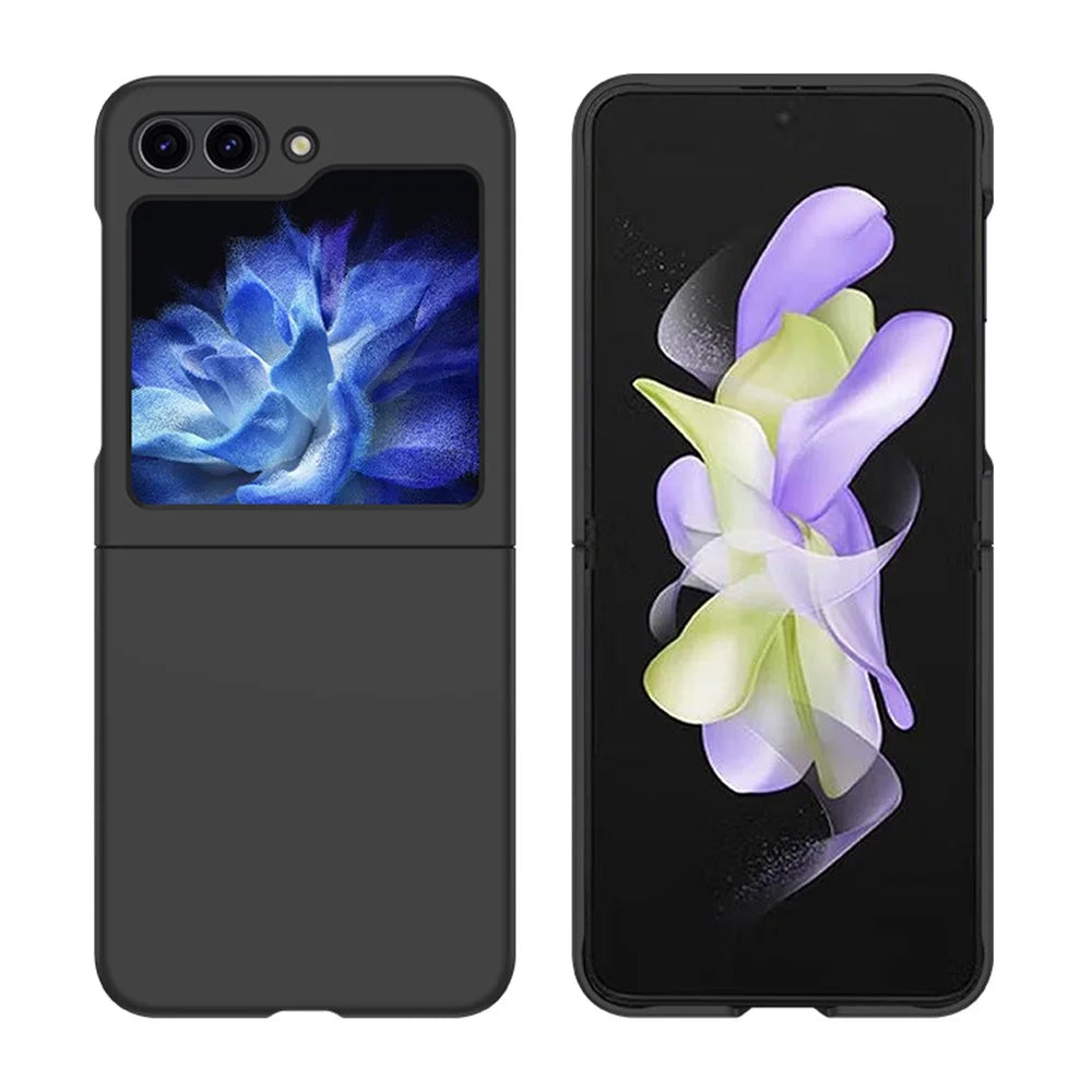 Skin-touch Phone Case for Samsung Galaxy Z Flip5 5G Hinge Protection Hard PC Phone Cover - Black - 4