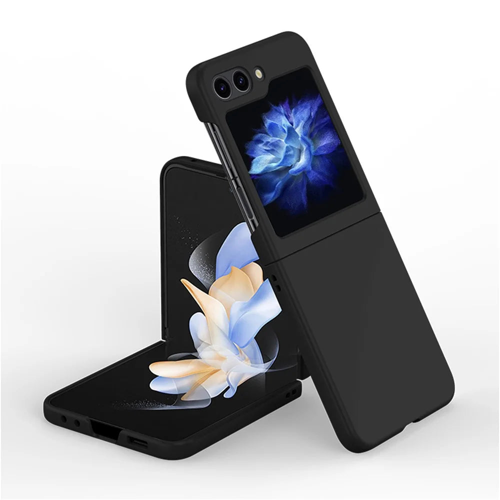 Skin-touch Phone Case for Samsung Galaxy Z Flip5 5G Hinge Protection Hard PC Phone Cover - Black - 6