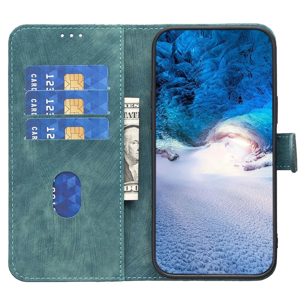 For iPhone 6 / 6s / 7 / 8 Shockproof PU Leather+TPU Flip Cover Imprinted Pattern Wallet Phone Case - Green - 2