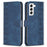 For Samsung Galaxy S22 5G Leather Cover, Wallet Stand Scratch Proof Imprinted Pattern Flip Phone Case - Blue - 1