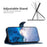 For Samsung Galaxy S22 5G Leather Cover, Wallet Stand Scratch Proof Imprinted Pattern Flip Phone Case - Blue - 3