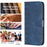 For Samsung Galaxy S22 5G Leather Cover, Wallet Stand Scratch Proof Imprinted Pattern Flip Phone Case - Blue - 4