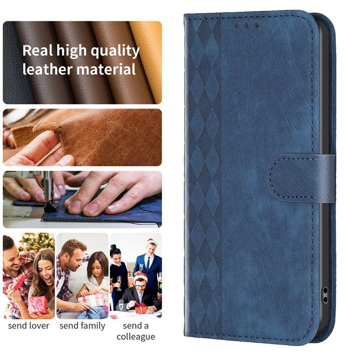 For Samsung Galaxy A41 (Global Version) Imprinting Pattern Cover Stand Wallet Magnetic Clasp Phone Case - Blue - 4