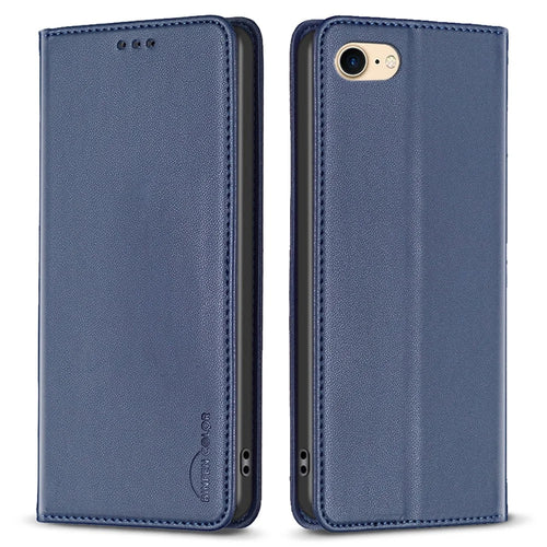BINFEN COLOR BF18 For iPhone 6 / 7 / 8 / 6s PU Leather Card Slot Phone Case Stand Magnetic Phone Cover - Blue - 1