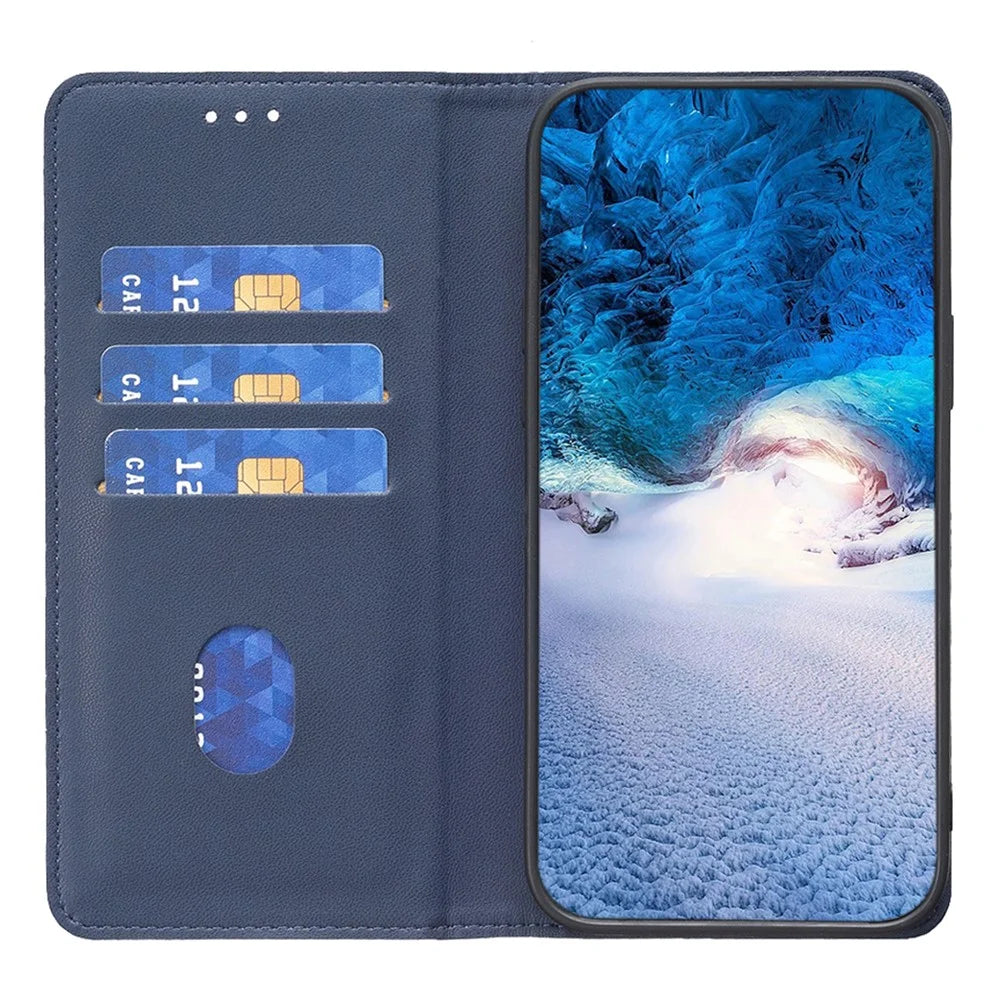 BINFEN COLOR BF18 Phone Case for Samsung Galaxy A53 5G , PU Leather Card Holder Slot Stand Cover - Blue - 2
