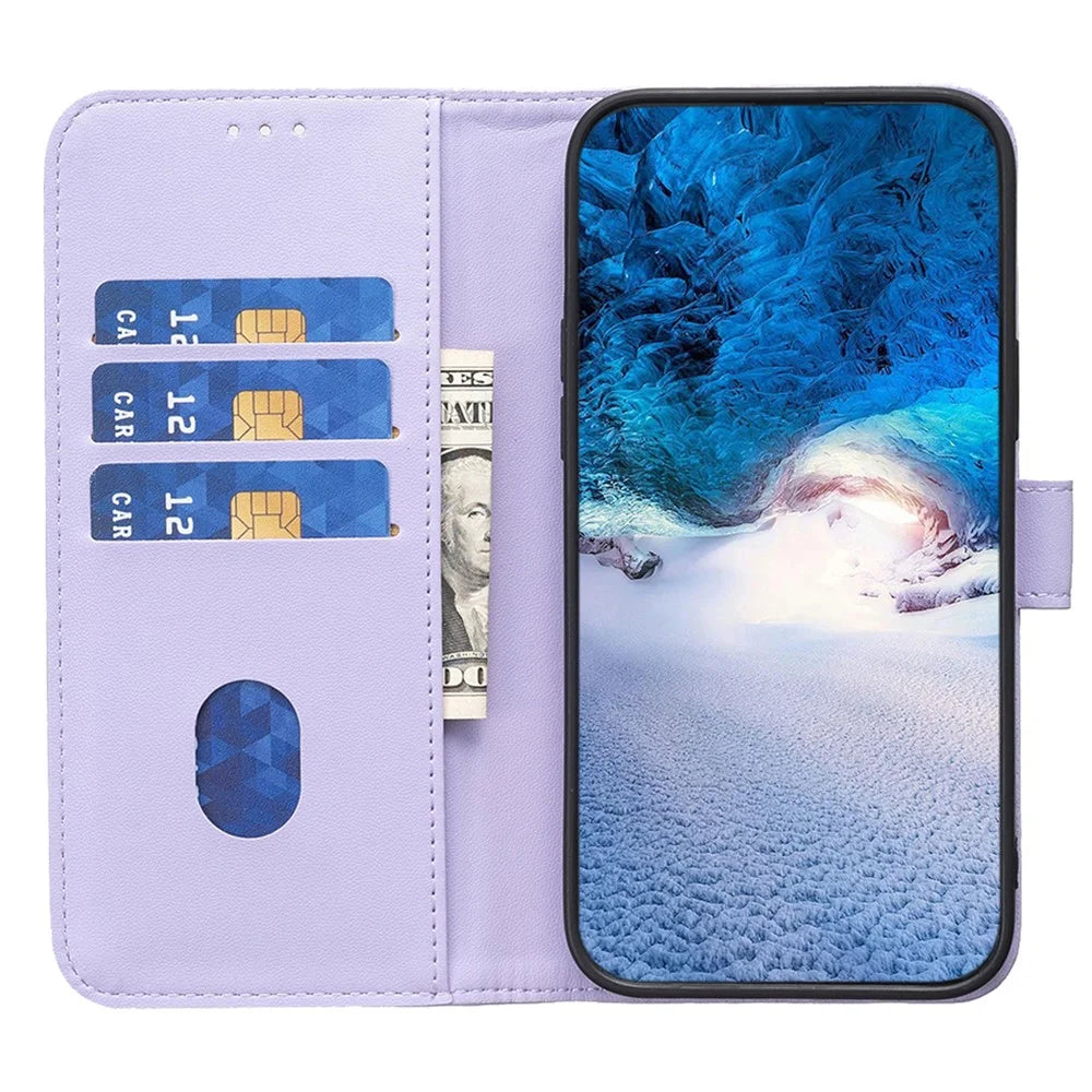 BINFEN COLOR BF17 For iPhone 12 Pro Max 6.7 inch Flip Leather Cover Wallet Stand Magnetic Phone Case - Purple - 2