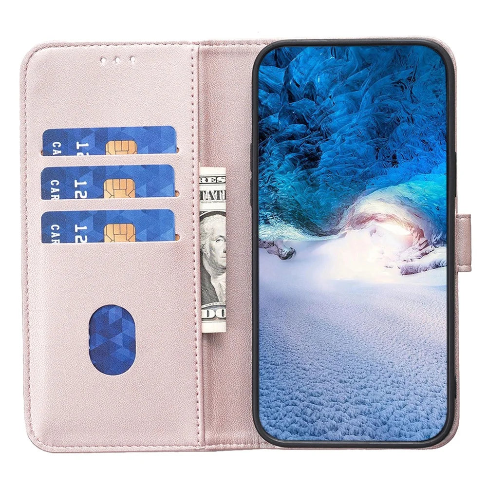 BINFEN COLOR BF17 For iPhone 6 / 6s / 7 / 8 4.7 inch PU Leather Phone Case Stand Flip Wallet Cover - Rose Gold - 2