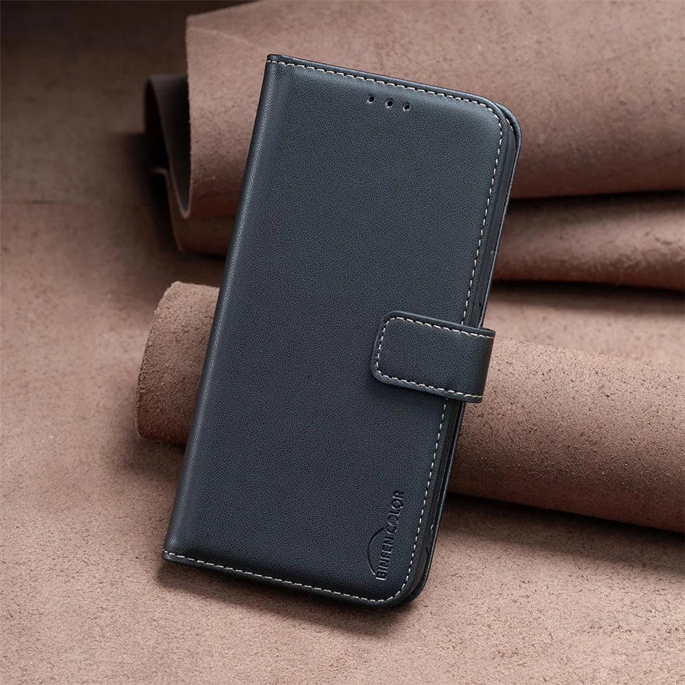 BINFEN COLOR BF17 Leather Wallet Case for iPhone 6 Plus / 6s Plus / 7 Plus / 8 Plus 5.5 inch , Stand Magnetic Flip Phone Cover - Black - 7