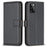 BINFEN COLOR BF17 For Samsung Galaxy A41 (Global Version) Wallet Leather Phone Cover Stand Magnetic Case - Black - 1